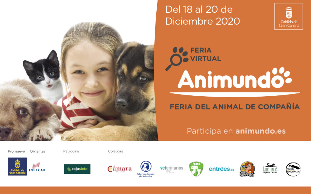 La primera Feria Virtual del Animal de Compañía de Canarias, Animundo 2020, se celebrará del 18 al 20 de diciembre